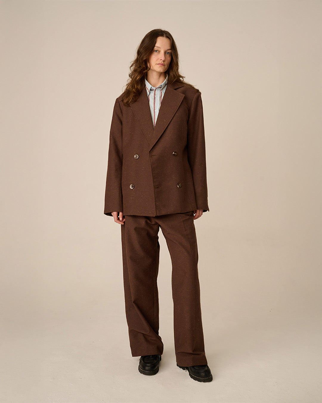 Brown Double Breasted Blazer