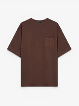 Brown Embroidery Pocket Tee