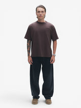 Brown Embroidery Pocket Tee