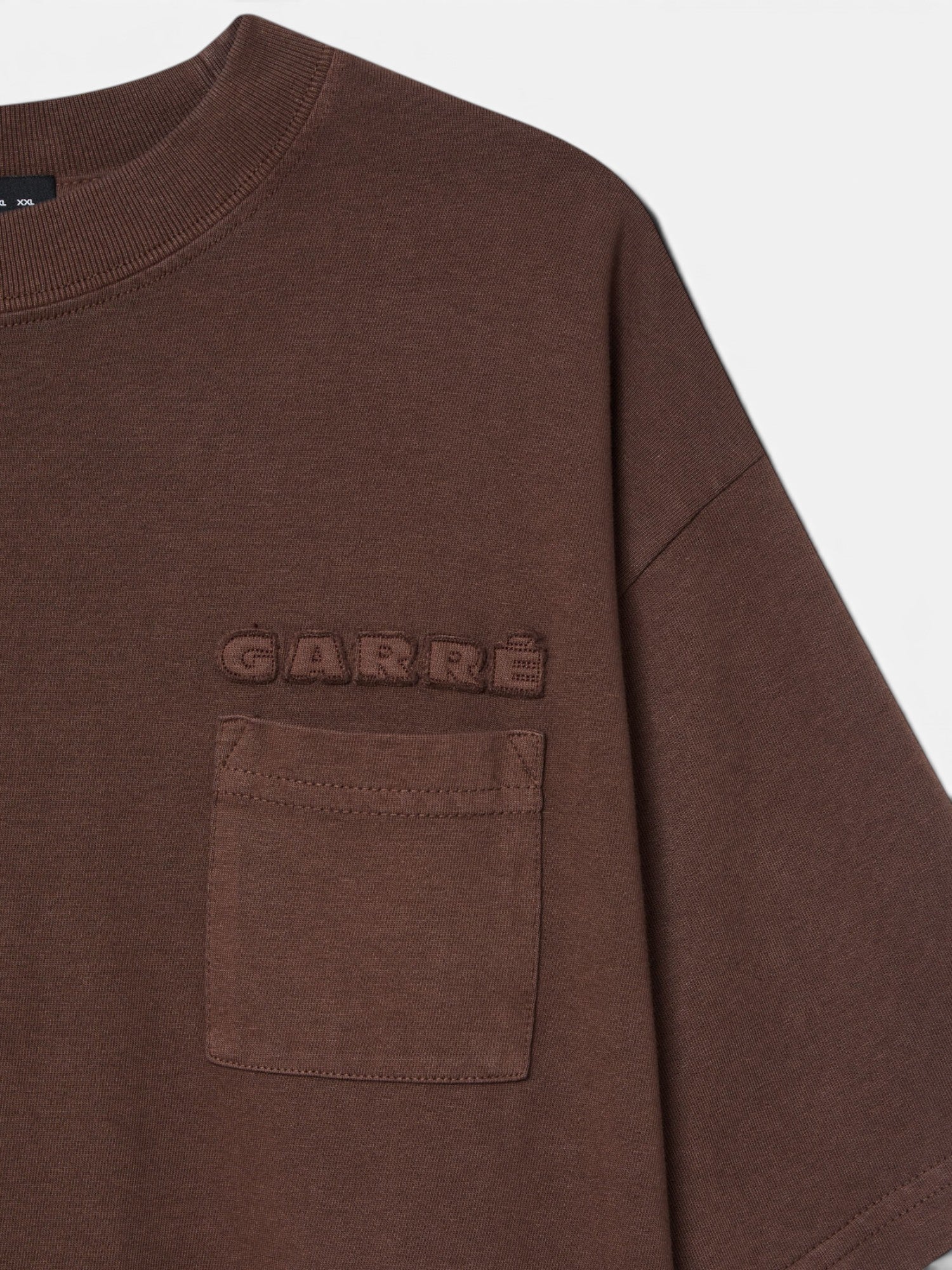 Brown Embroidery Pocket Tee