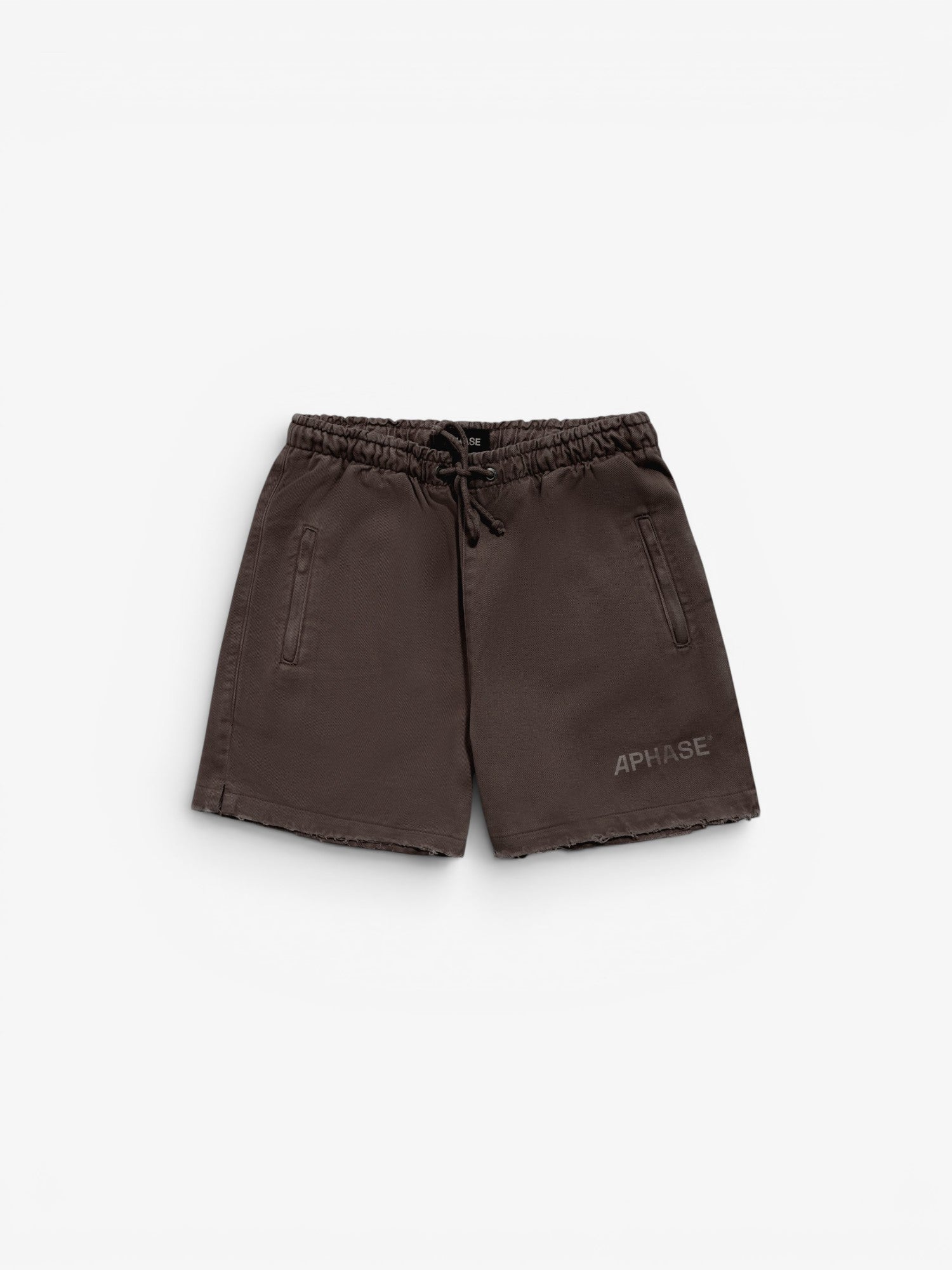 Brown Faded Twill Shorts