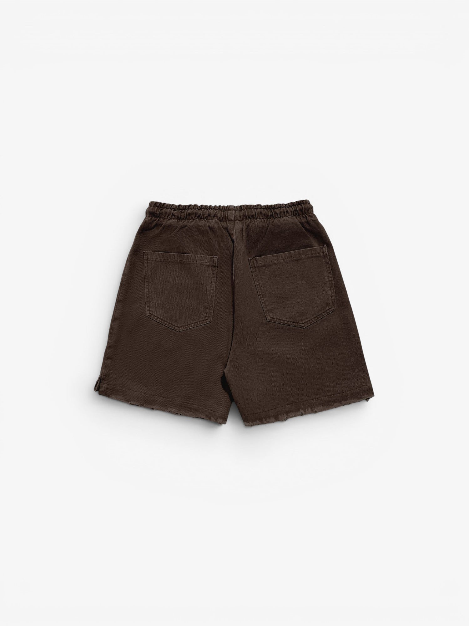 Brown Faded Twill Shorts