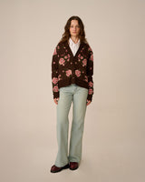 Brown Floral Cardigan