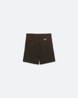 Brown Pleated Tailored Shorts