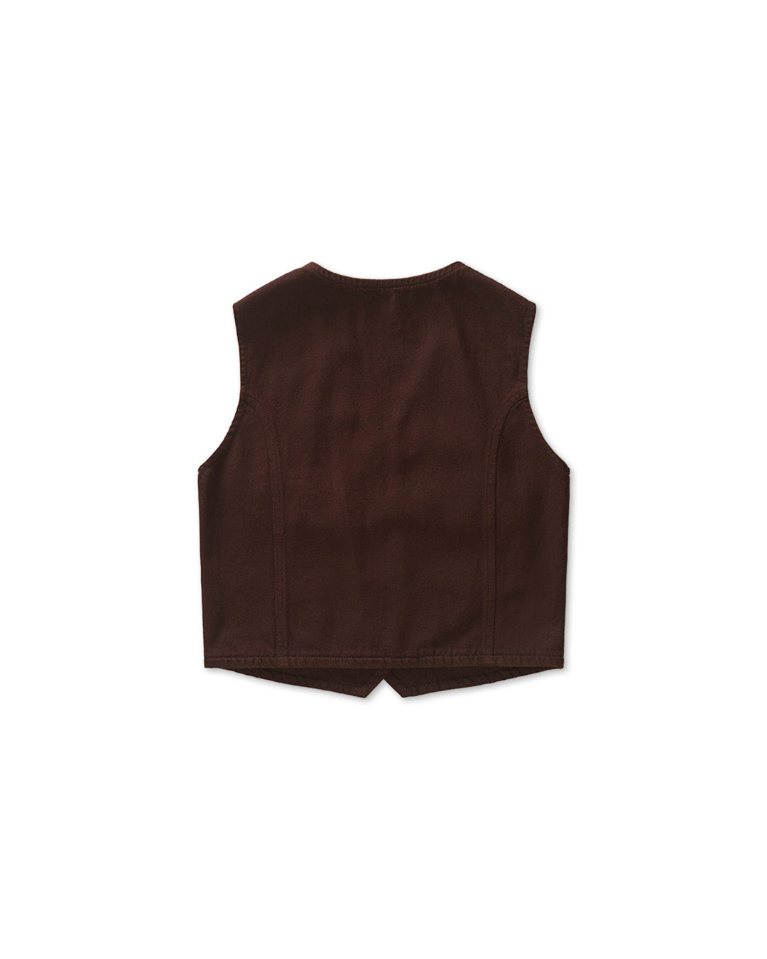 Brown Washed Twill Vest