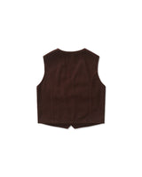 Brown Washed Twill Vest