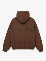 Brown 'Ciao Bello' Hoodie X FILA