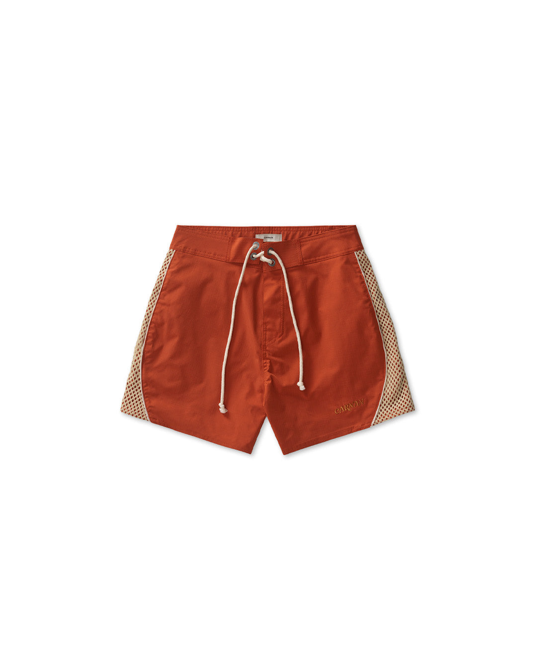 Brown 'Curved' Mesh Boardshorts