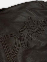 Brown Leather Bomber Jacket