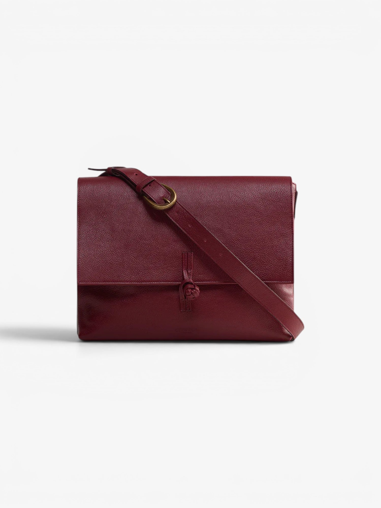 Burgundy 'Messenger' Leather Bag