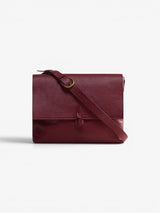 Burgundy 'Messenger' Leather Bag