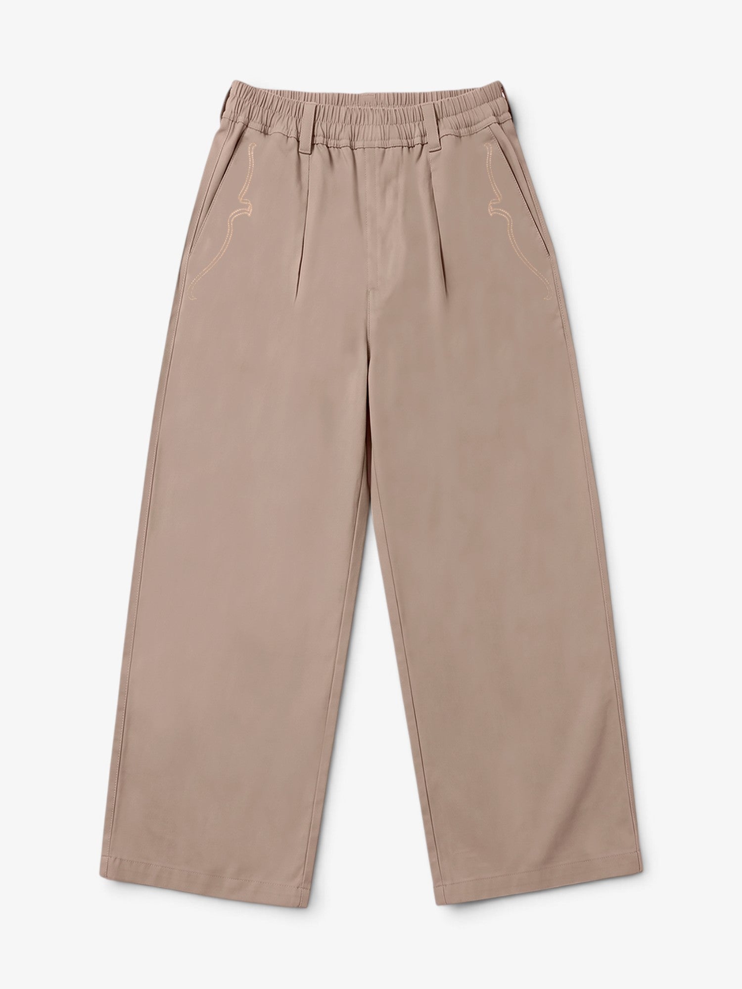 Beige 'Twill Tech' Baggy Pants