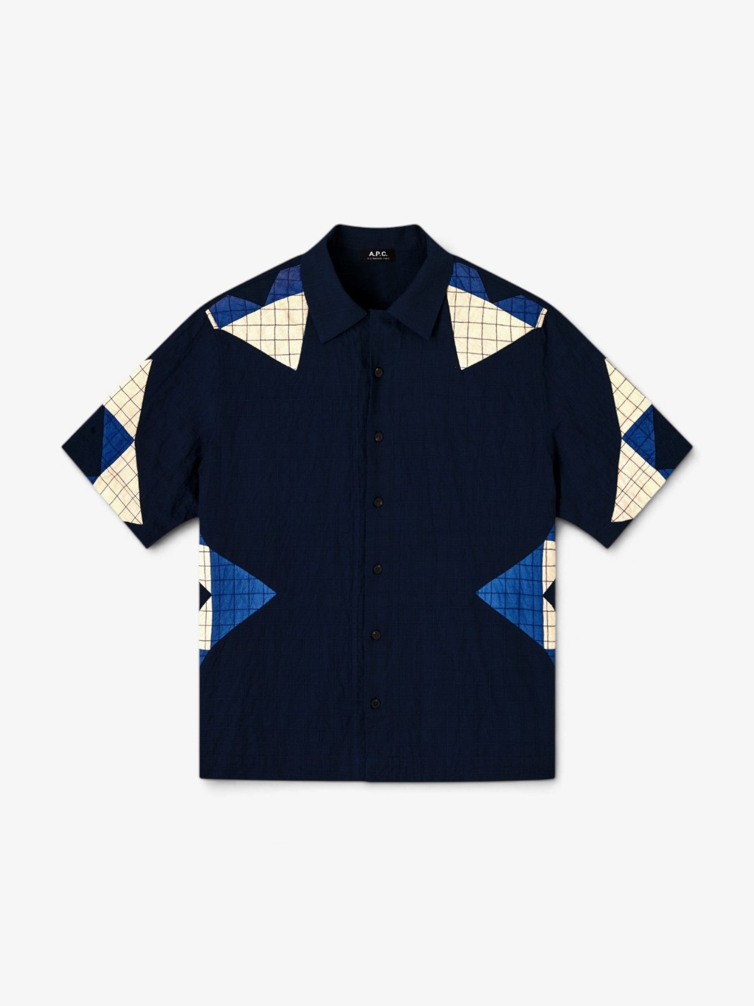 Navy 'Patchwork' Shirt
