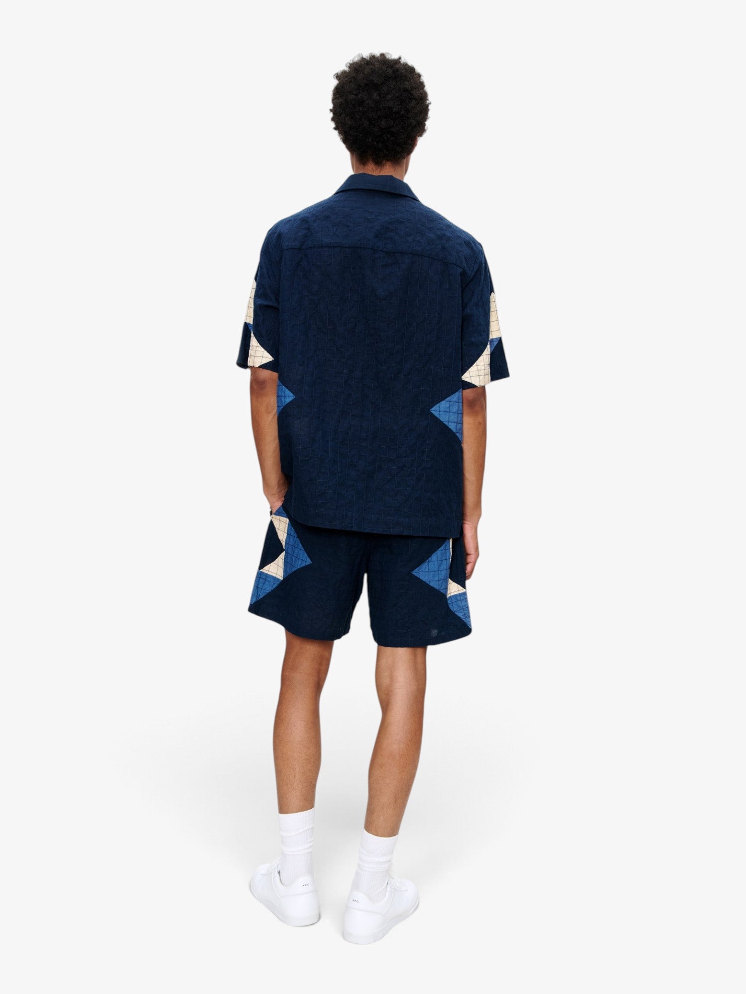 Navy 'Patchwork' Shirt