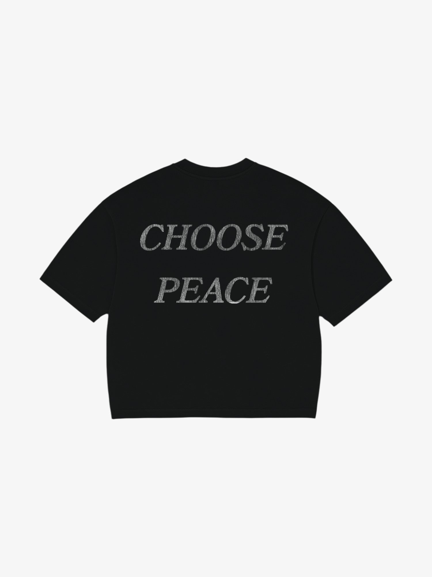 Black 'Peace' Oversized Boxy Tee