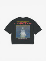 Black 'Over Love Not War' Oversized Boxy Tee