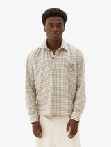Beige 'Grid' Longsleeve Polo X WELCOME
