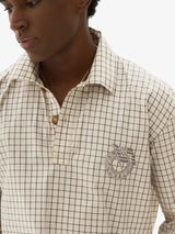 Beige 'Grid' Longsleeve Polo X WELCOME