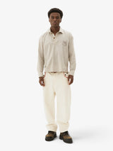 Beige 'Grid' Longsleeve Polo X WELCOME