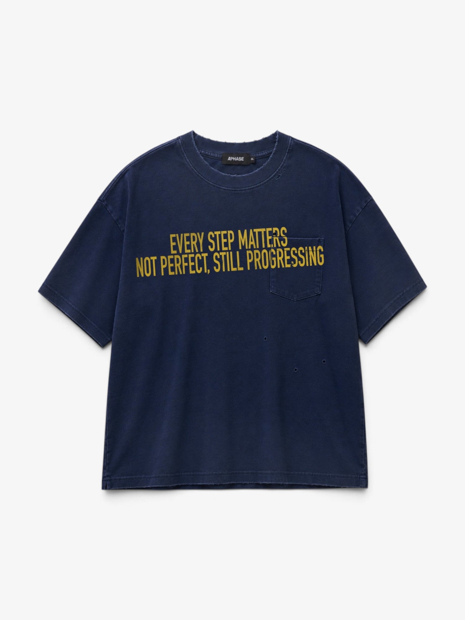 Washed Blue 'Progress' Tee