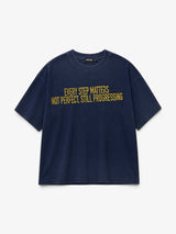Washed Blue 'Progress' Tee