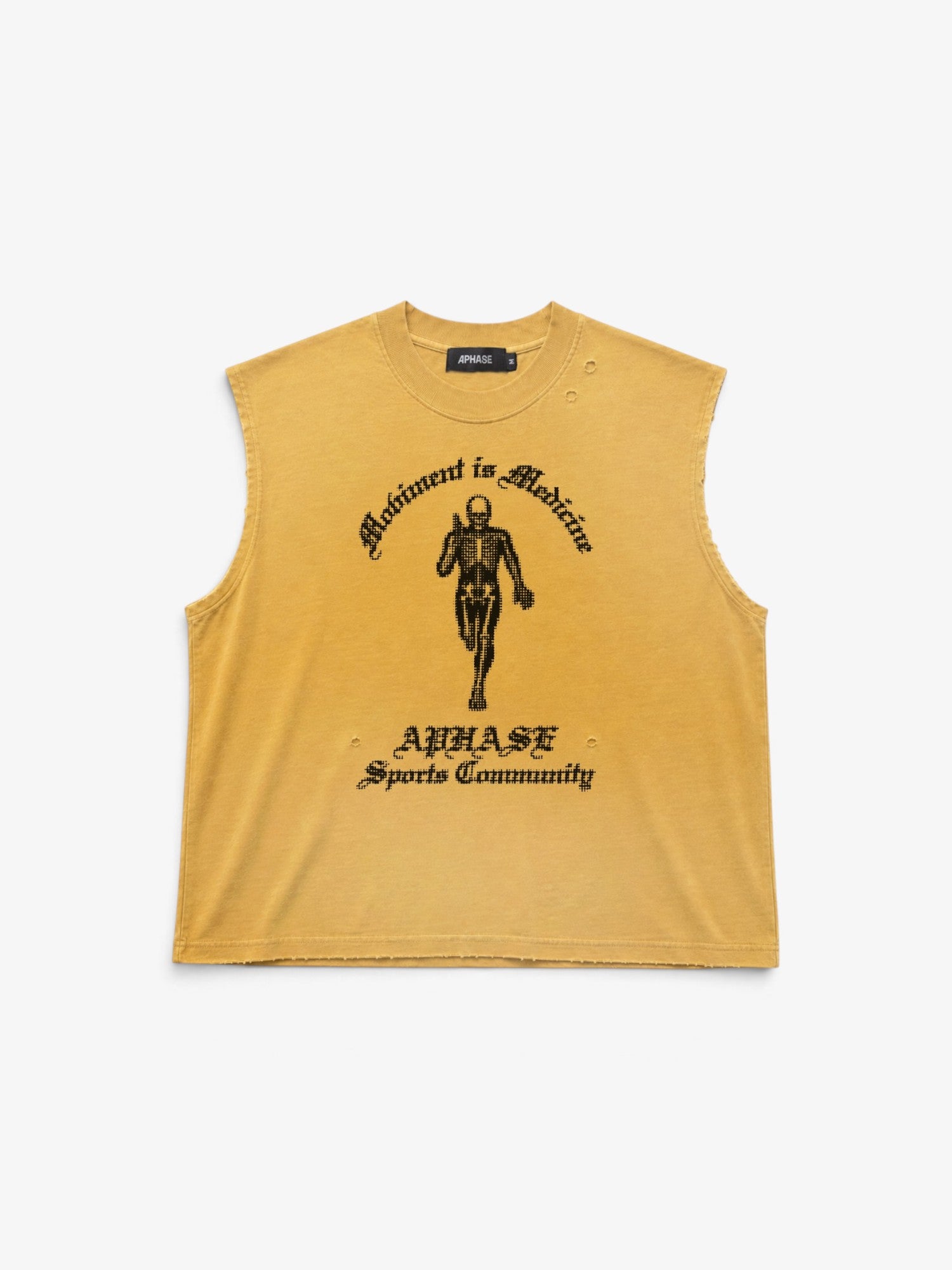 Washed Yellow 'Running Forever' Tank Top