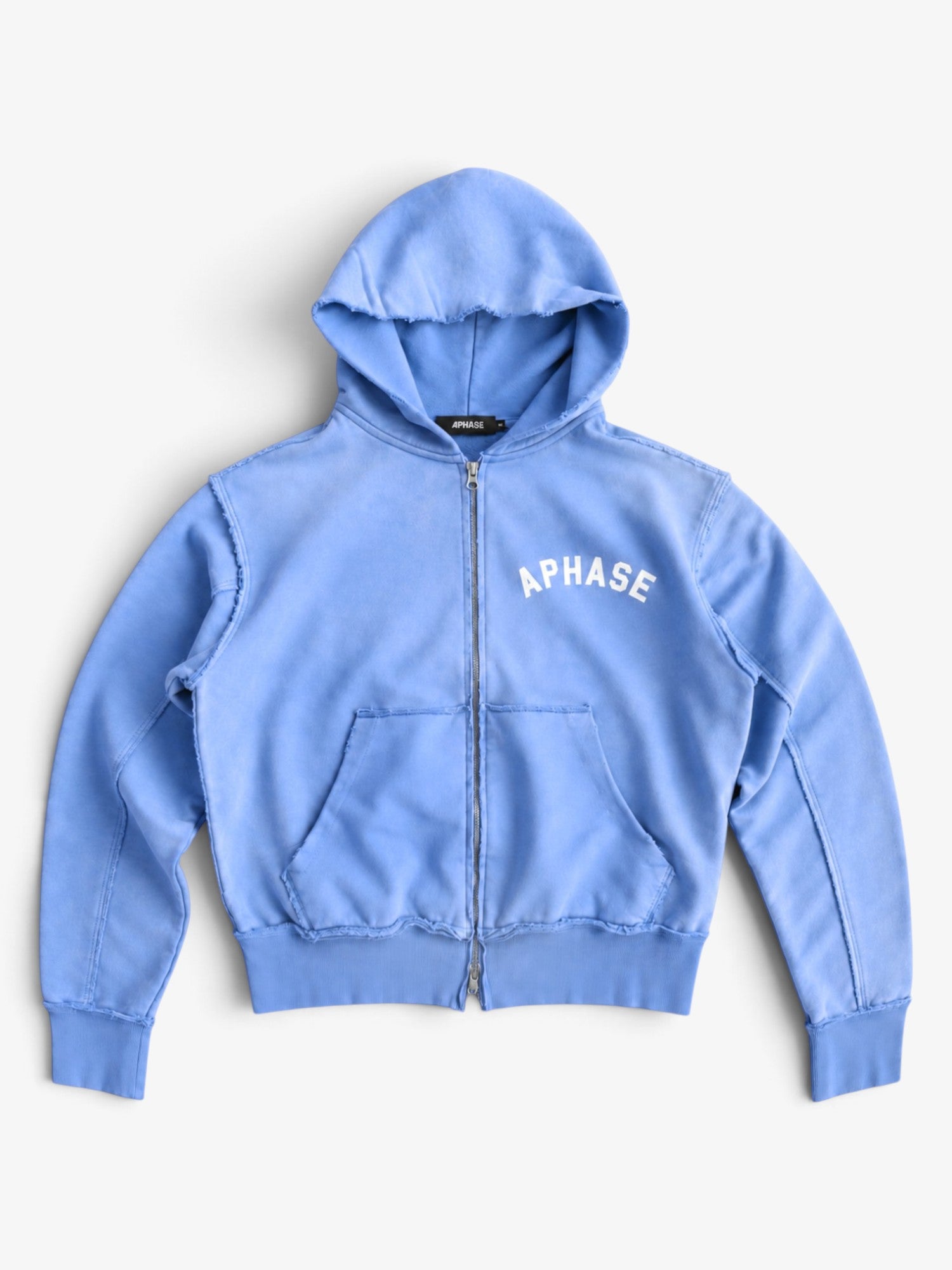 Washed Blue 'Squad' Zip Hoodie