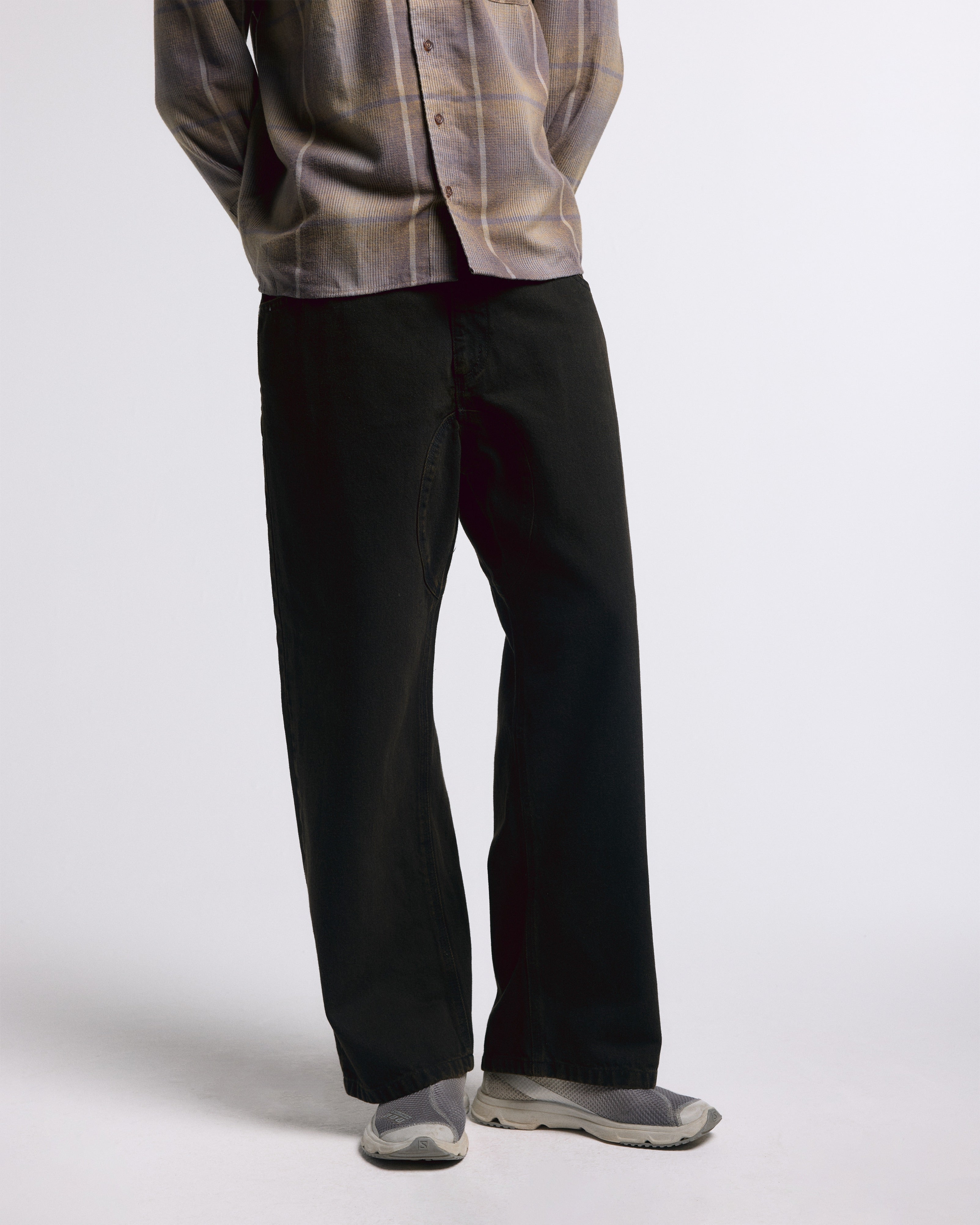 Brown Washed Twill Pants