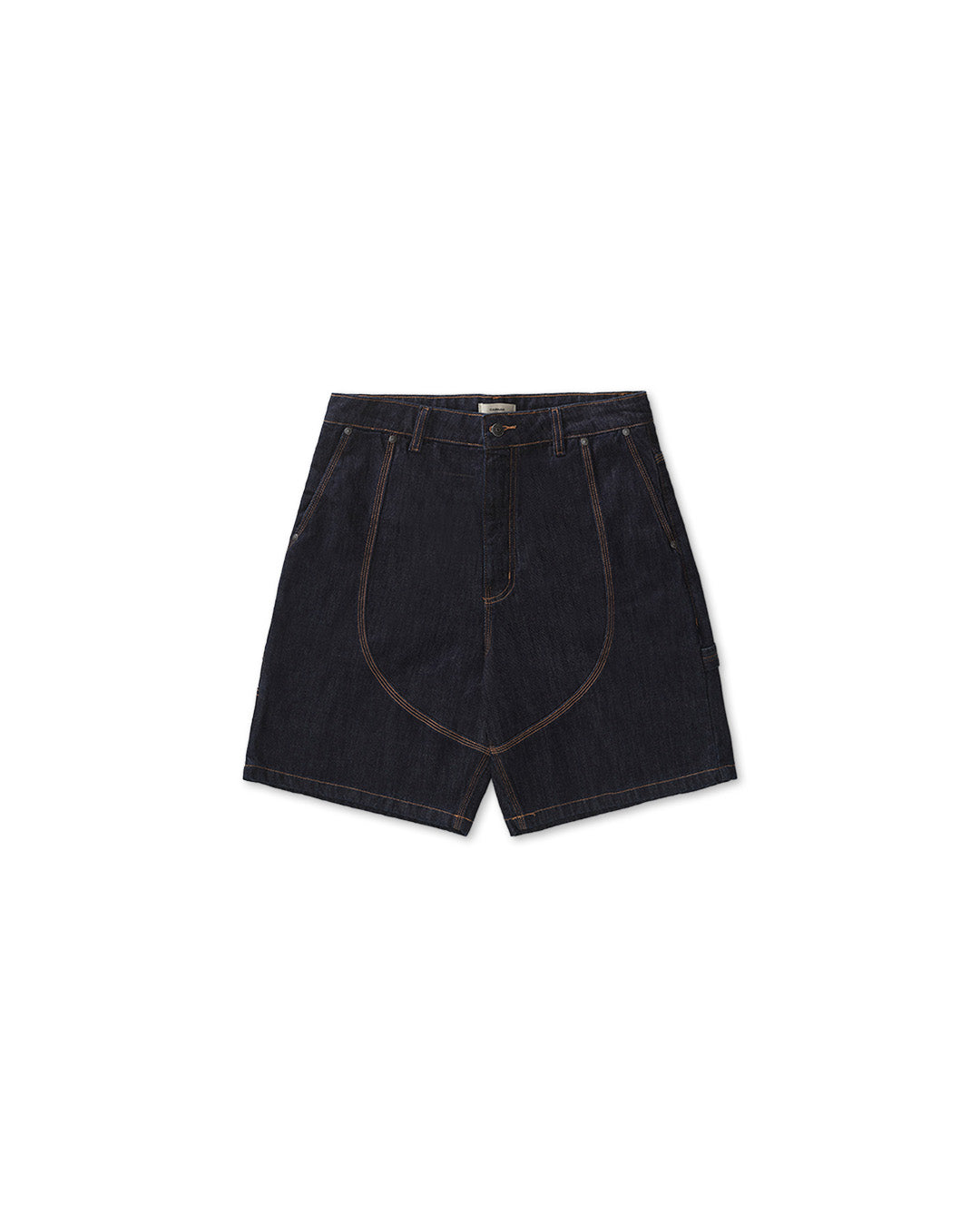 Double Knee Raw Denim Shorts