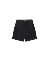Double Knee Raw Denim Shorts