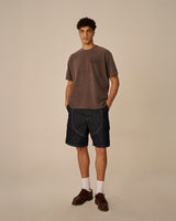 Double Knee Raw Denim Shorts