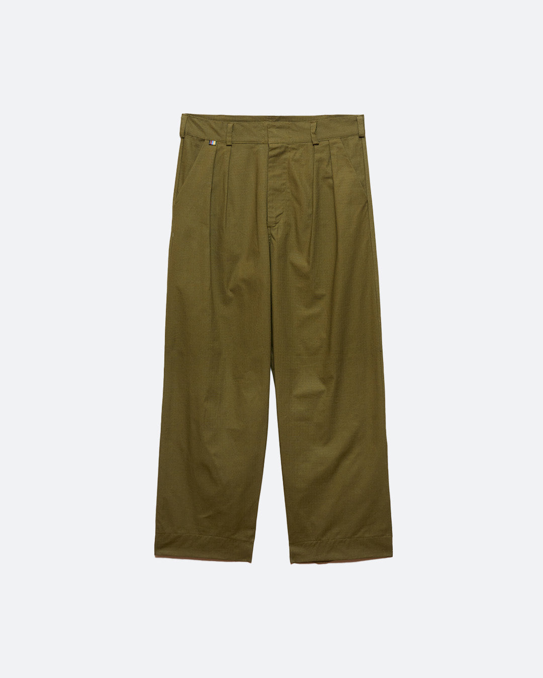 Double Pleat Tailoring Pants Green