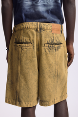 Beige 'Curved' Cut Shorts