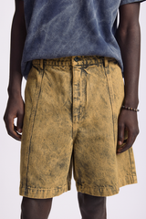 Beige 'Curved' Cut Shorts