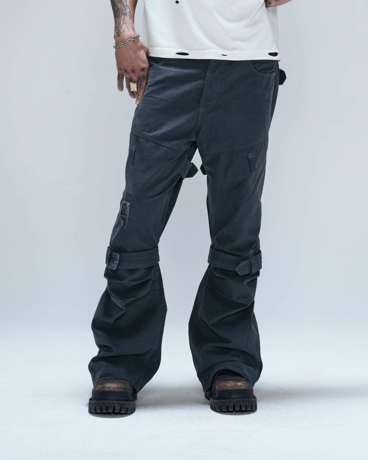 Grey 'Army' Strait Pants