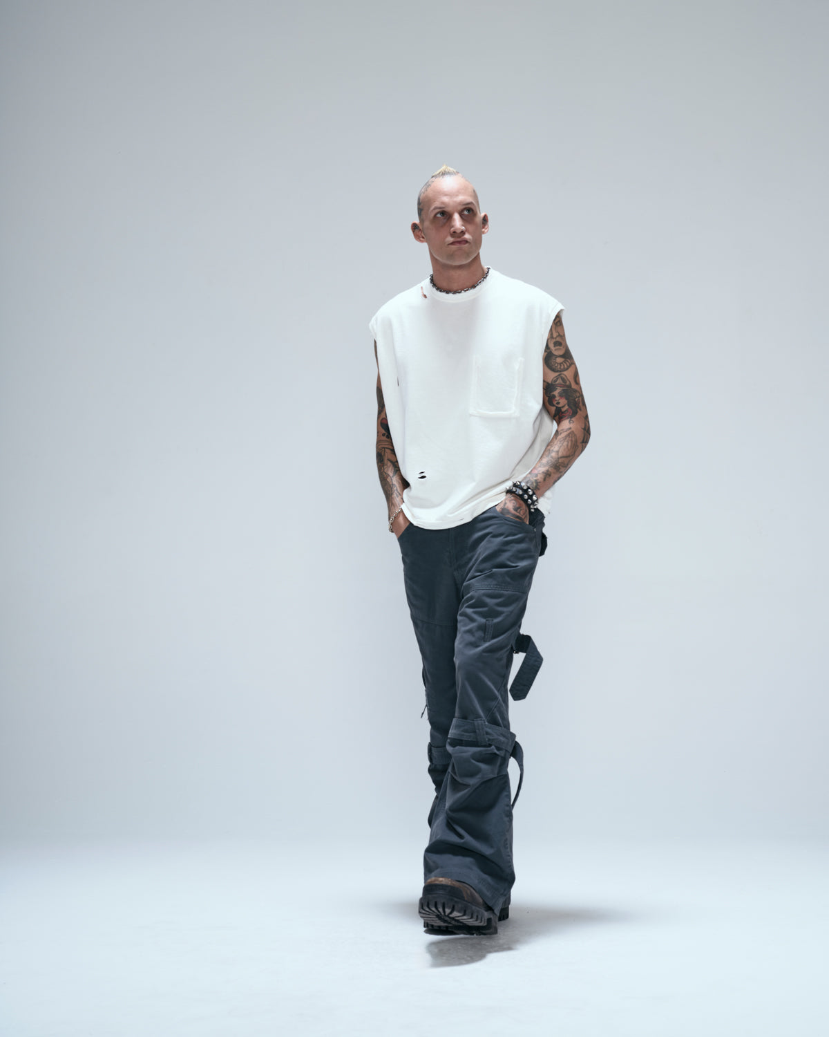 Grey 'Army' Strait Pants