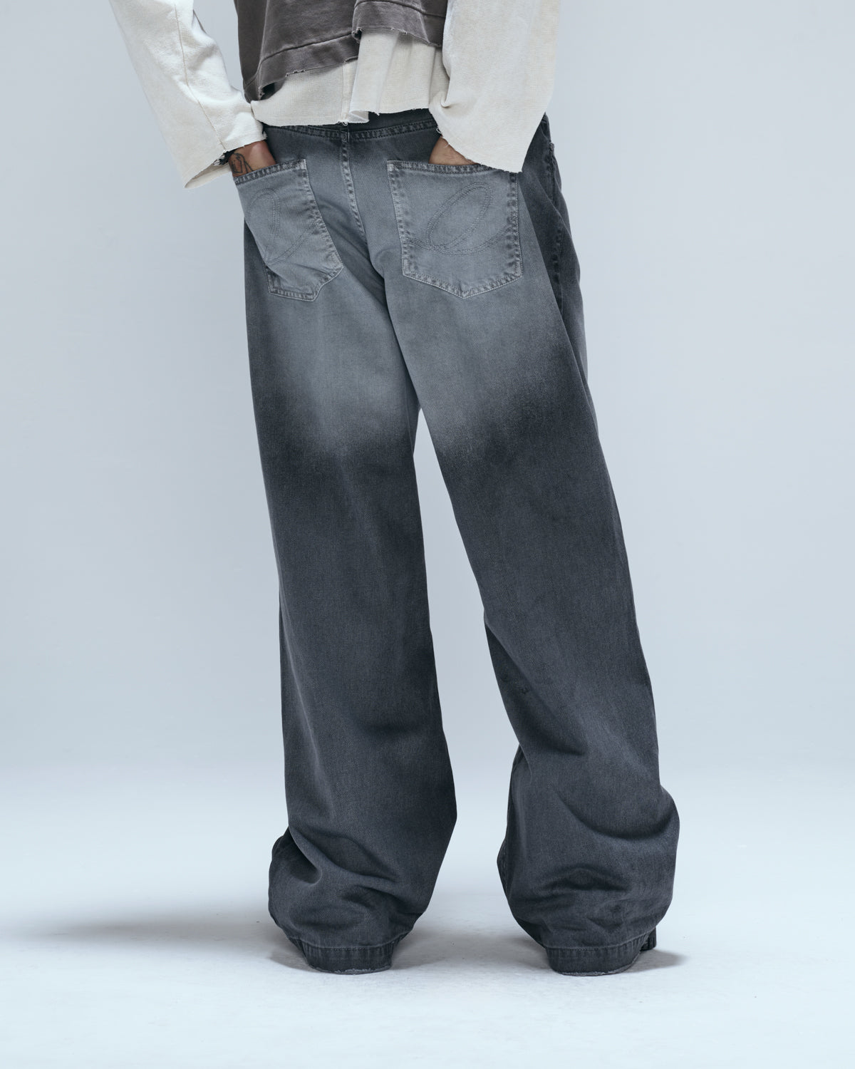 Grey Bone Faded Pants