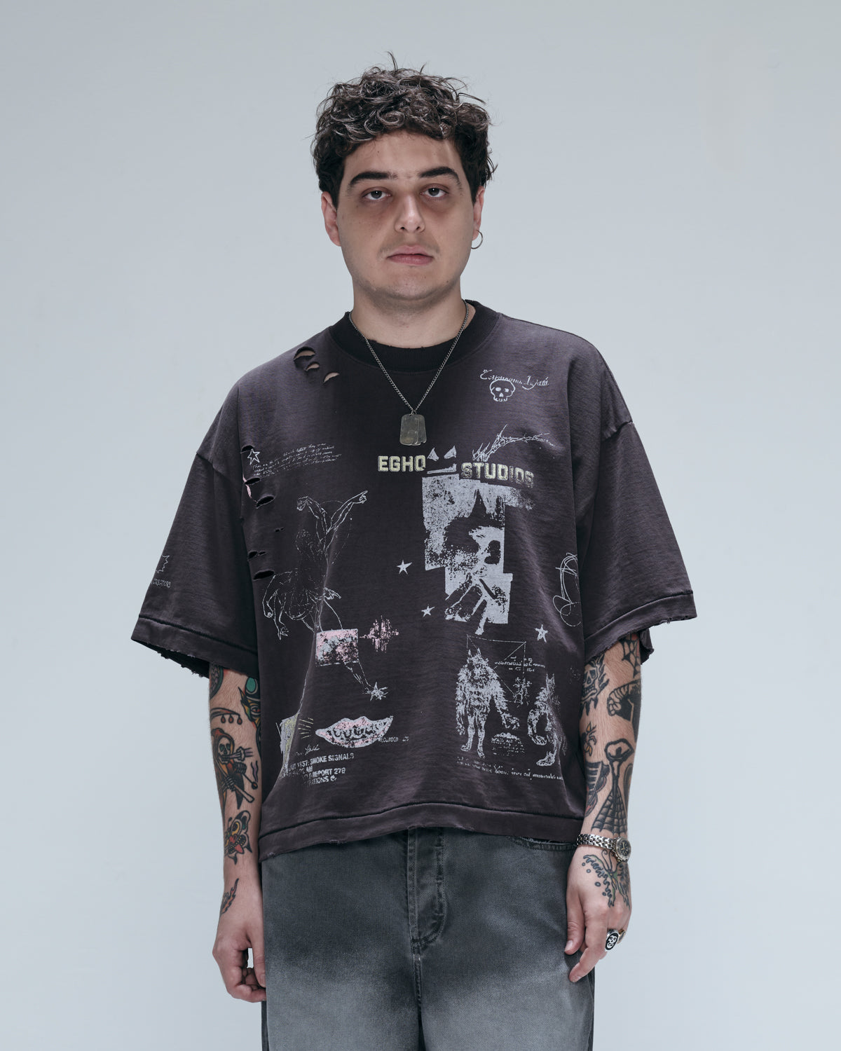 Charcoal 'Zine' Overboxy Heavy Tee