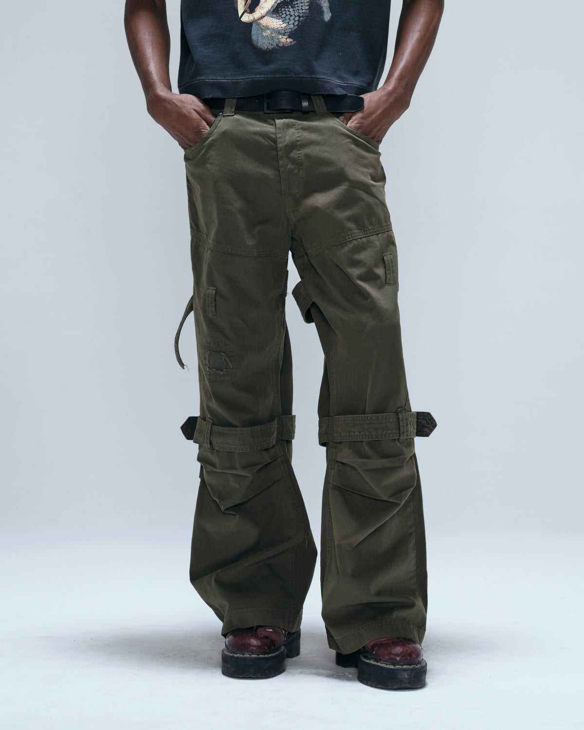 Olive 'Army' Strait Pants