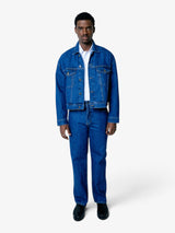 Acid Blue Boxy Denim Jacket