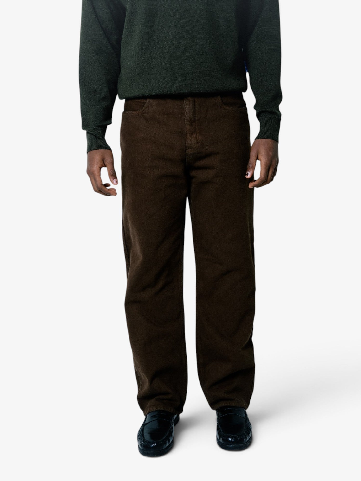 Brown Straight-Leg Jeans