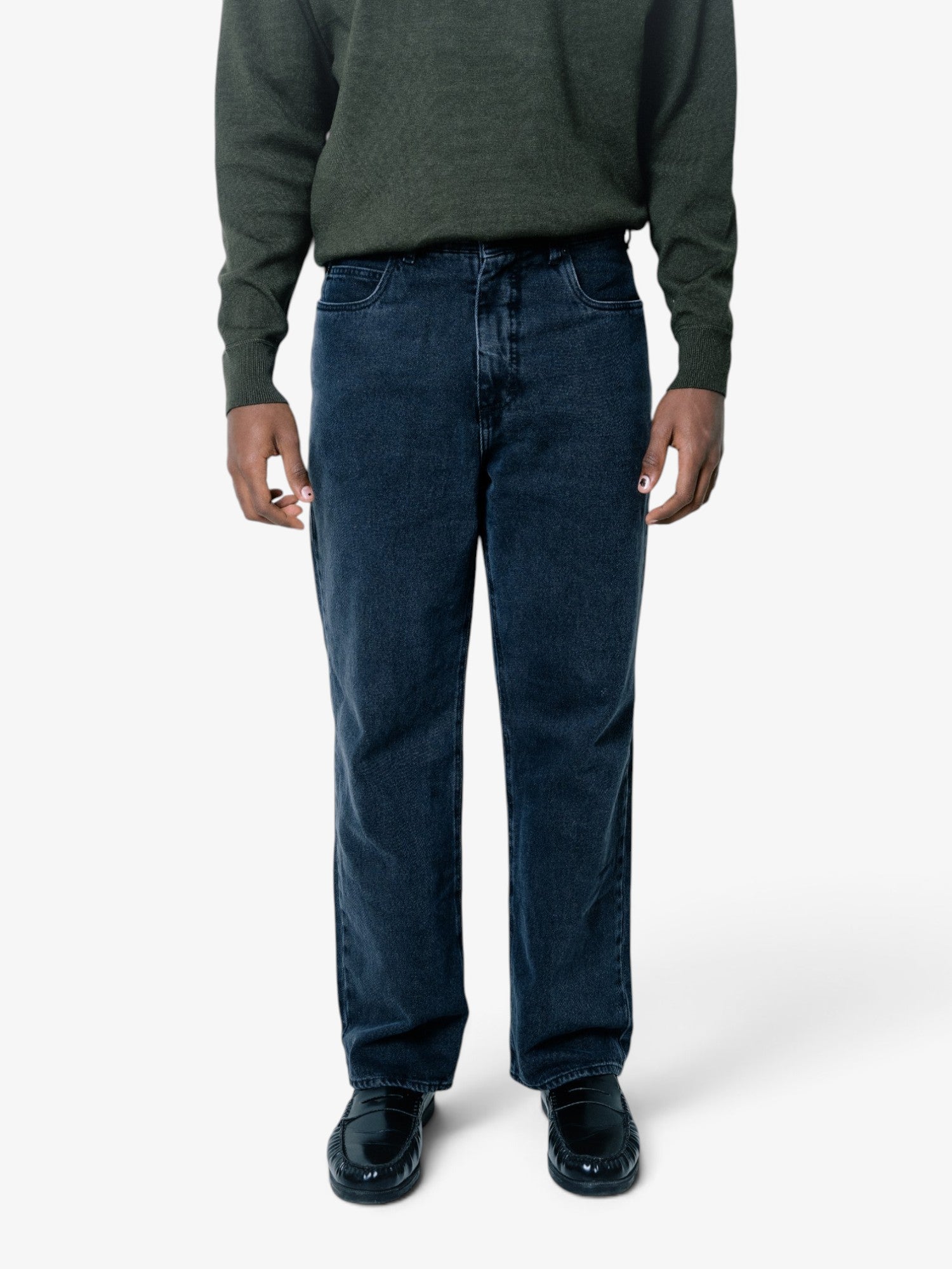 Grey Stone Straight-Leg Jeans