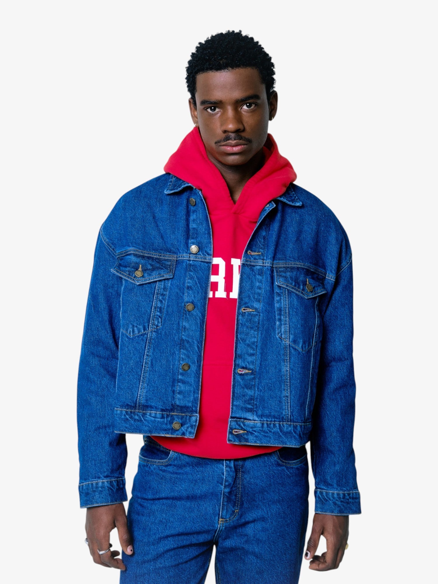 Acid Blue Boxy Denim Jacket