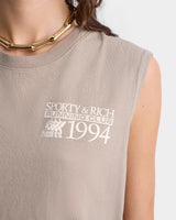 Elephant/White 'Finish Line' Muscle Tee