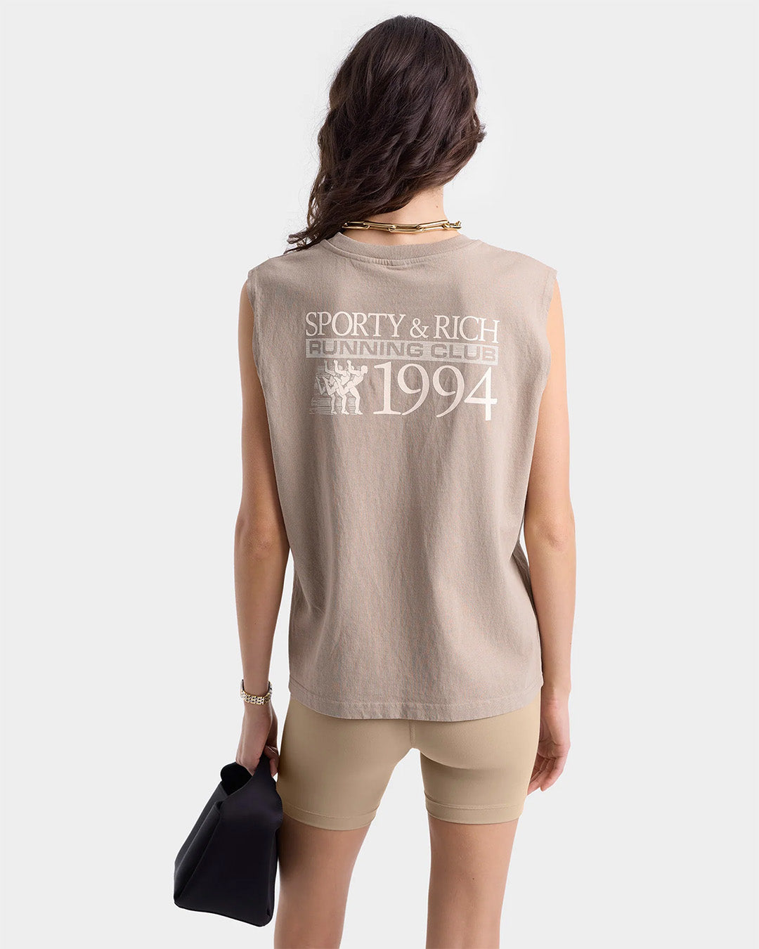 Elephant/White 'Finish Line' Muscle Tee