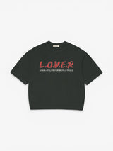 Black 'Over Love Not War' Oversized Boxy Tee