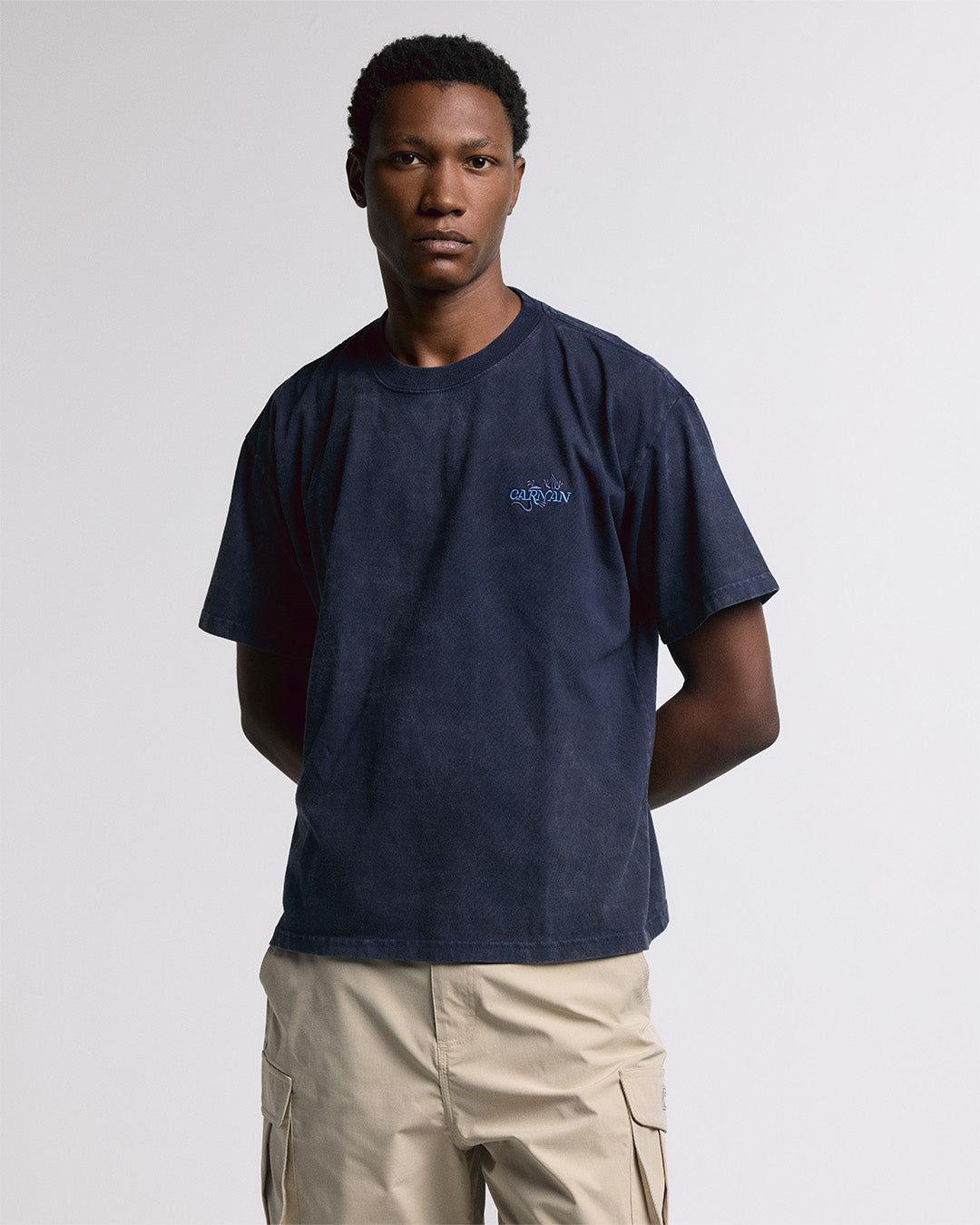 Navy Washed Premium Boxy Tee