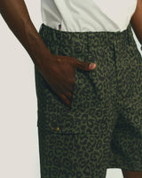 Green Leopard 'Big Pockets' Cargo Shorts