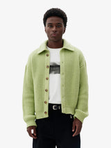 Green Pom Knit Cardigan