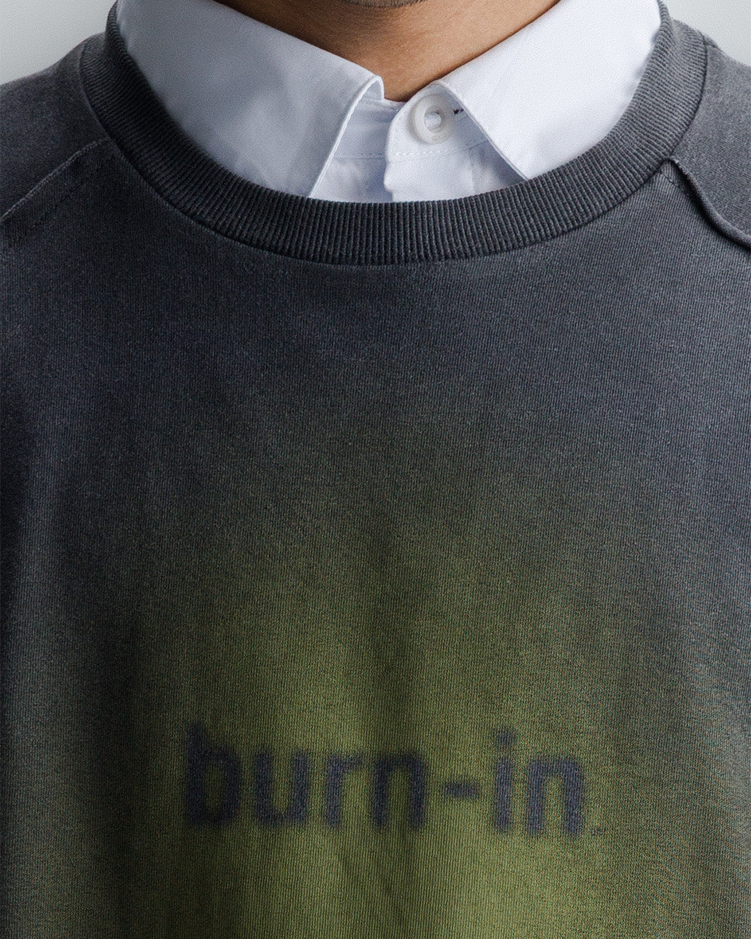 Green Washed 'Burni-in' Raglan Oversized Tee